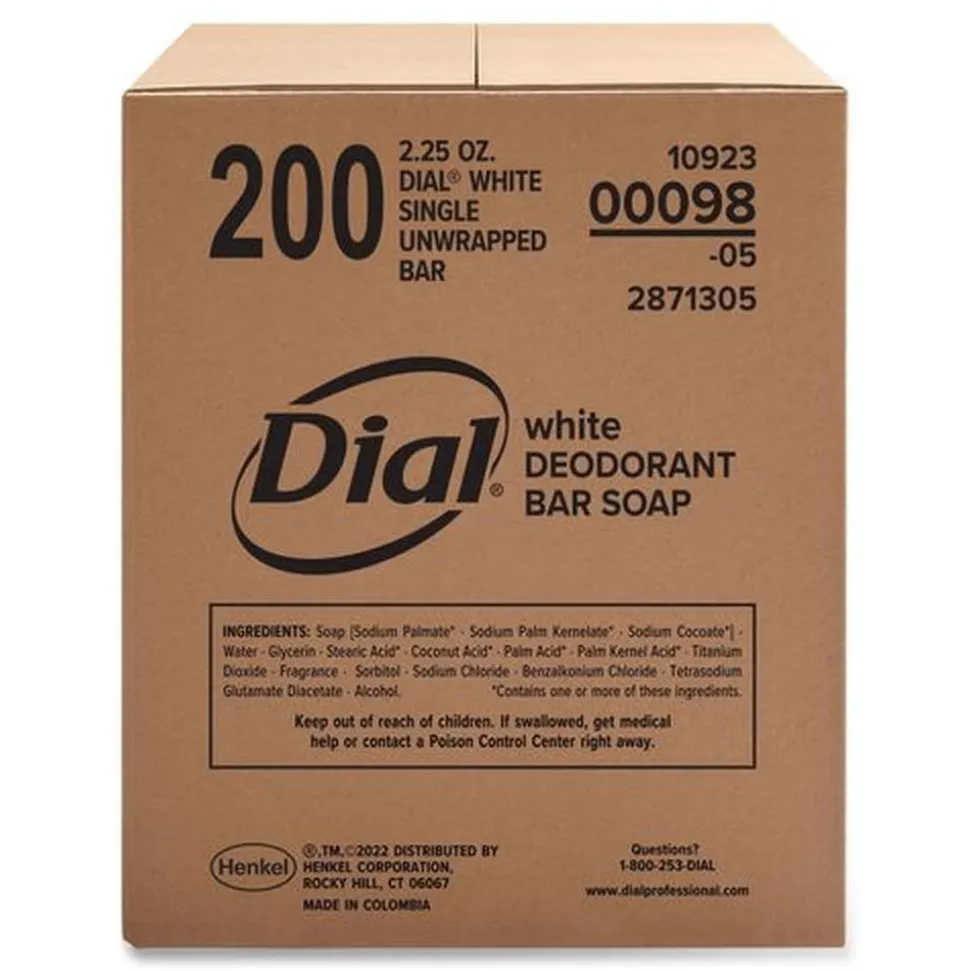 Dial Professional 2.5 oz. Unwrapped Antibacterial Deodorant Bar Soap - lean Fresh Scent (200/Carton)