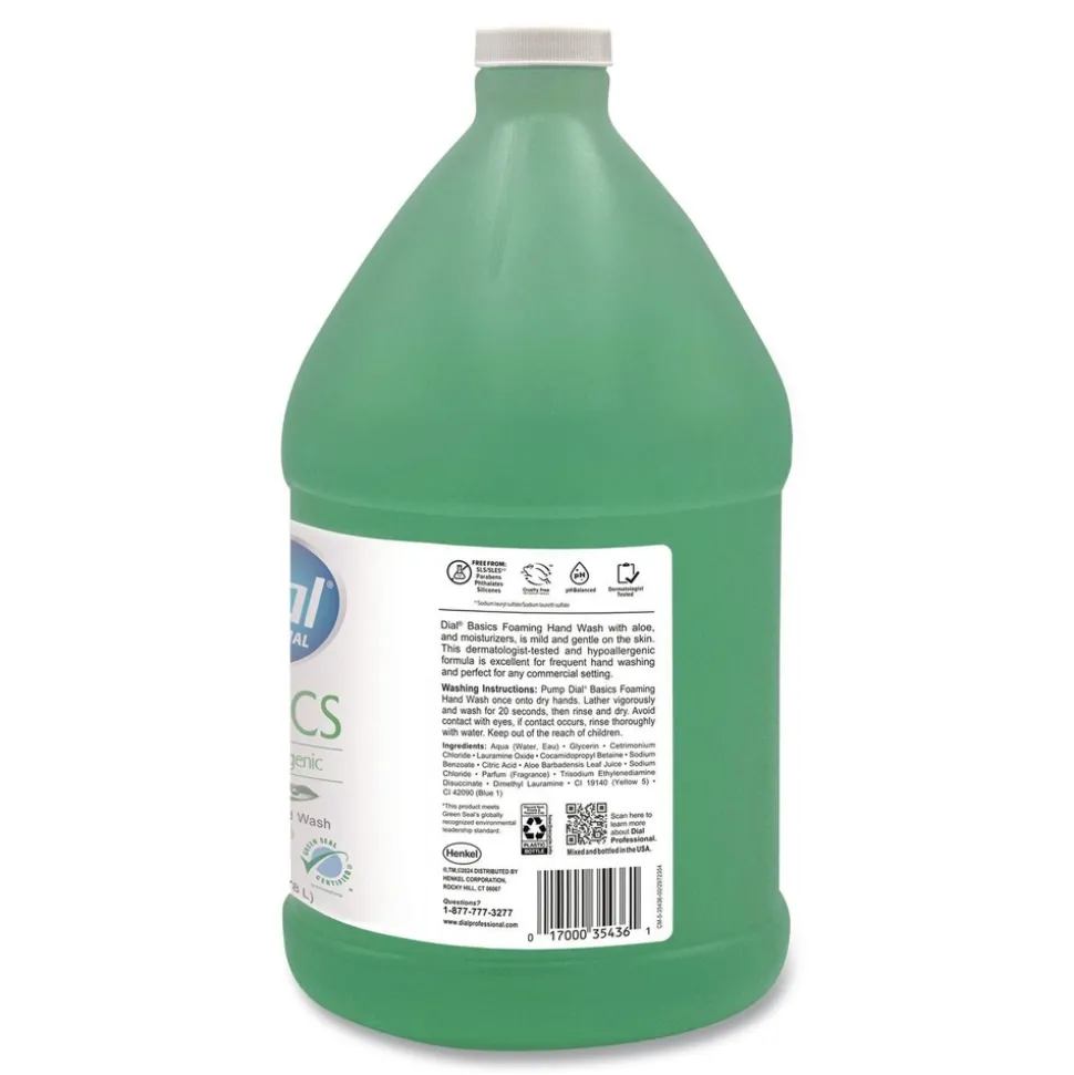 Dial Professional Basics 1 Gallon Hypoallergenic Hand Wash - Honeysuckle Scent (4/Carton)