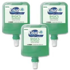 Dial Professional Basics 1.7 Liter Hypoallergenic Foaming Hand Wash Refill for Dial 1700 Dispenser - Honeysuckle (3/Carton)