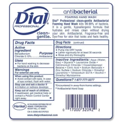 Dial Professional CleanPlusGentle 1.7 Liter Antibacterial Foaming Hand Wash Refill for 1700 Dispenser - Fragrance-Free (3/Carton)