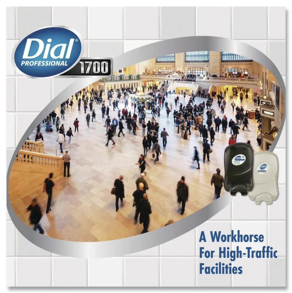 Dial Professional Dial 1700 12.66 in. x 7.07 in. x 3.95 in. 1.7 Liter Manual Dispenser - Smoke (3/Carton)