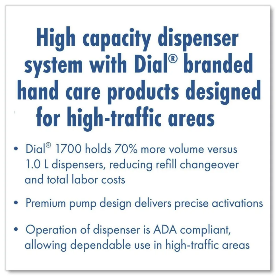Dial Professional Dial 1700 12.66 in. x 7.07 in. x 3.95 in. 1.7 Liter Manual Dispenser - Smoke (3/Carton)