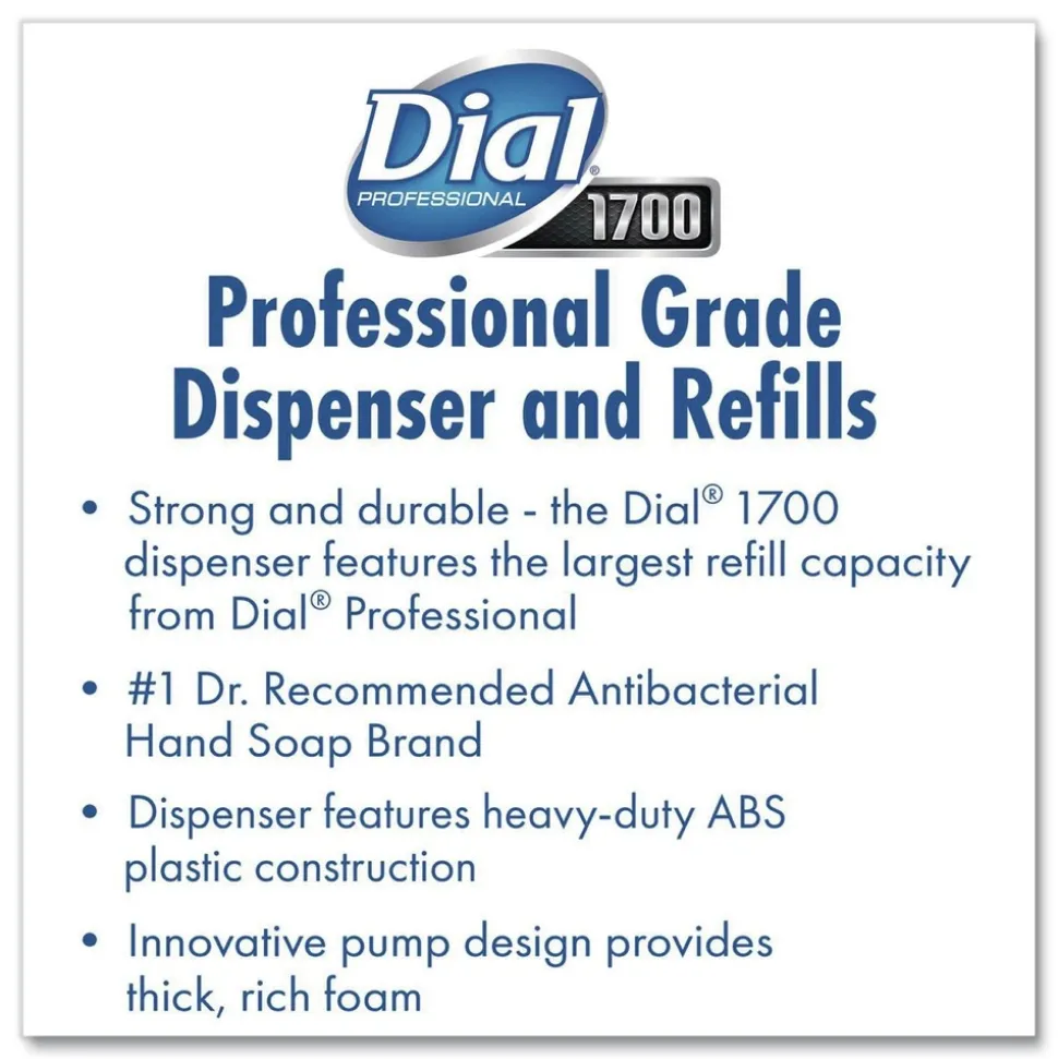 Dial Professional Dial 1700 12.66 in. x 7.07 in. x 3.95 in. 1.7 Liter Manual Dispenser - Smoke (3/Carton)