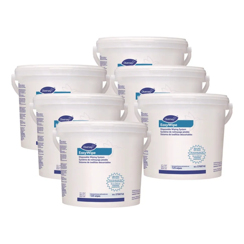 Diversey Care 8.63 in. x 24.88 in. Easywipe Disposable Wiping Refill - White (6/Carton)