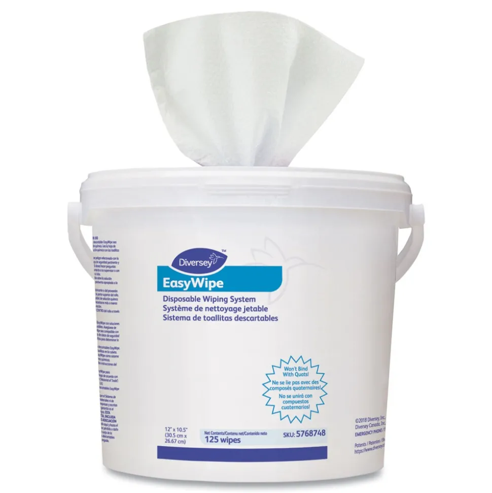 Diversey Care 8.63 in. x 24.88 in. Easywipe Disposable Wiping Refill - White (6/Carton)