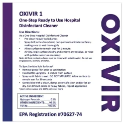 Diversey Care Oxivir 7 in. x 8 in. 1-Ply 1 Wipes (60/Canister, 12 Canisters/Carton)
