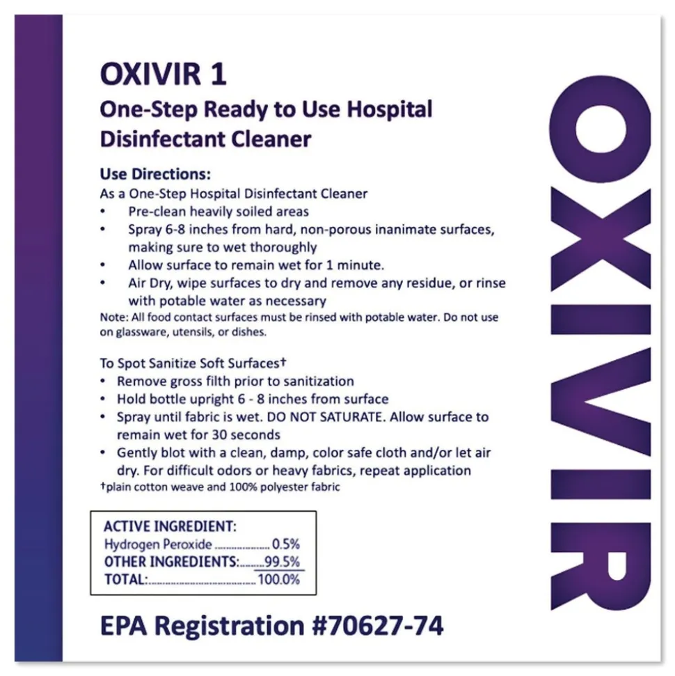 Diversey Care Oxivir 11 in. x 12 in. 1-Ply 1 Wipes (160/Canister, 4 Canisters/Carton)