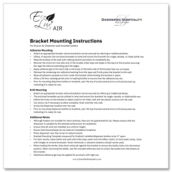 Diversified Hospitality Solutions EcoLux 1.19 in. x 0.44 in. x 5.69 in. Single Air Dispenser Bracket - White (24/Carton)