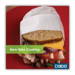 Dixie 12 in. x 12 in. All-Purpose Dry Wax Paper Food Wrap - White (5000/Carton)