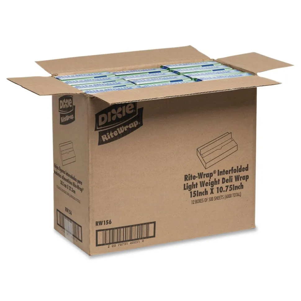Dixie 15.12 in. x 10.75 in. Dry Wax Lightweight Deli Paper (12/Carton)