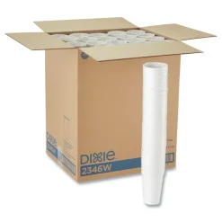 Dixie 16 oz. Paper Hot Cups - White (50/Sleeve, 20 Sleeves/Carton)