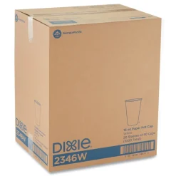 Dixie 16 oz. Paper Hot Cups - White (50/Sleeve, 20 Sleeves/Carton)