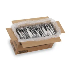 Dixie CH56NSPC7 Wrapped Fork/Knife/Spoon/Napkin Packets - Black (250/Carton)