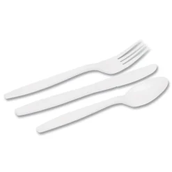 Dixie CM168 Tray with Plastic Forks/Knives/Spoons Combo Pack - White (1008/Carton)