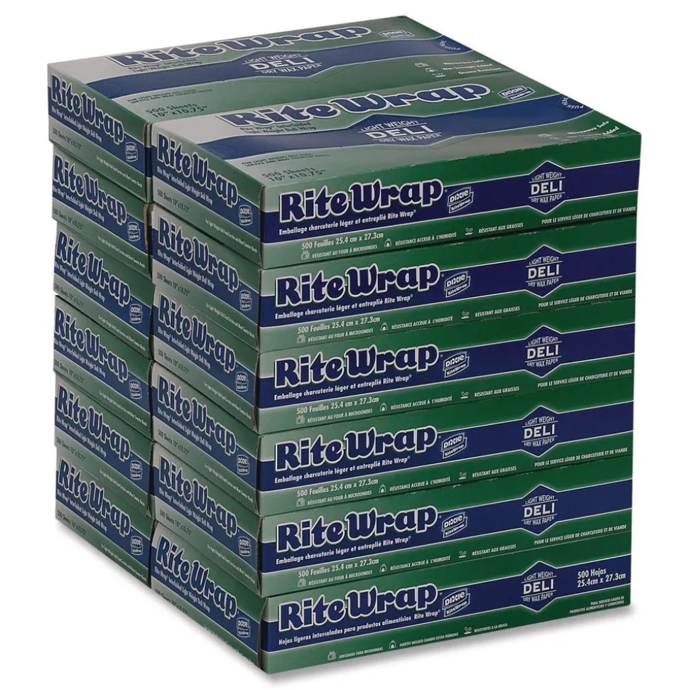 Dixie Dispens-A-Wax 10.75 in. x 7.5 in. Waxed Deli Patty Paper (6000/Carton)