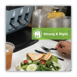 Dixie DUSSPF5 SmartStock Tri-Tower Dispensing System Polypropylene Cutlery Mediumweight Plastic Fork - Black (960/Carton)