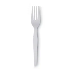 Dixie Heavyweight Plastic Cutlery Forks - White (1000/Carton)
