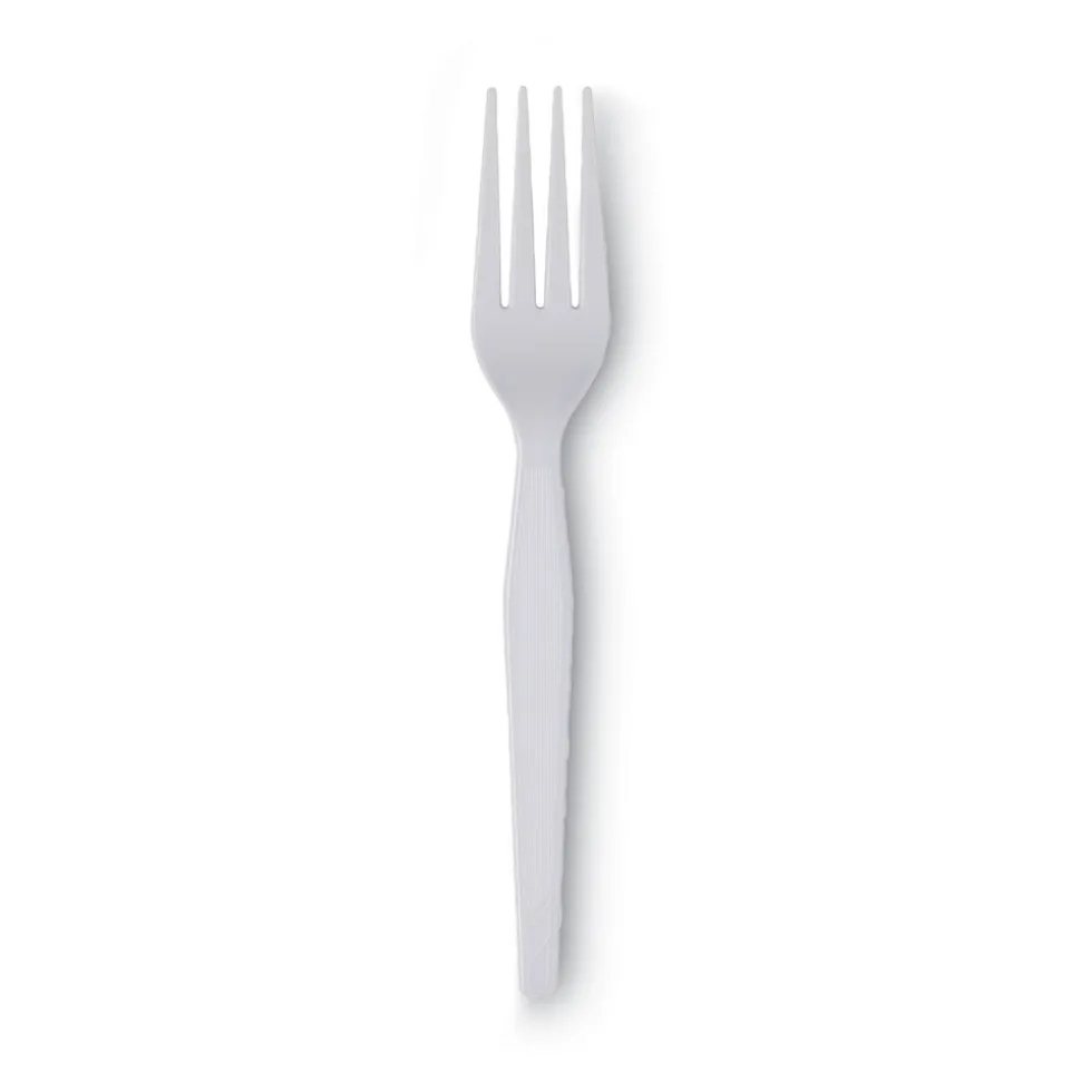 Dixie Heavyweight Plastic Cutlery Forks - White (1000/Carton)