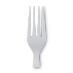 Dixie Heavyweight Plastic Cutlery Forks - White (1000/Carton)