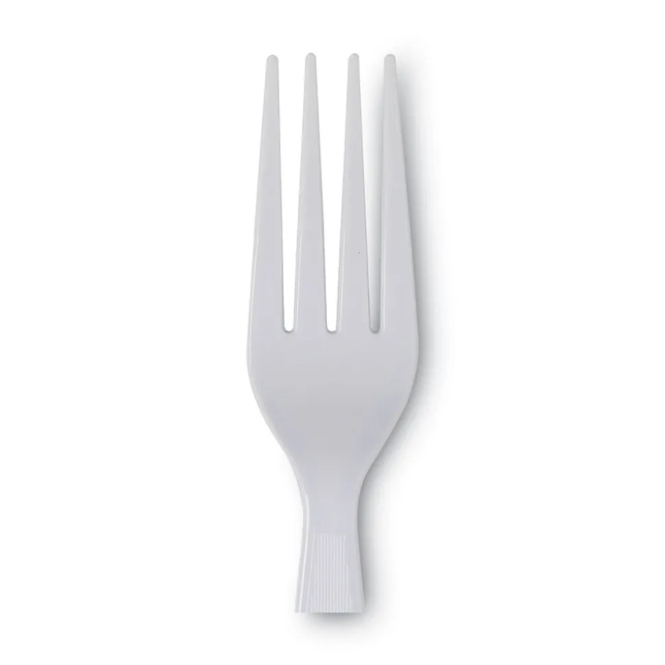 Dixie Heavyweight Plastic Cutlery Forks - White (1000/Carton)