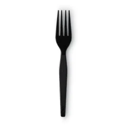 Dixie Individually Wrapped Heavyweight Polystyrene Forks - Black (1000/Carton)