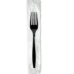 Dixie Individually Wrapped Heavyweight Polystyrene Forks - Black (1000/Carton)