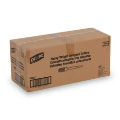 Dixie Individually Wrapped Heavyweight Polystyrene Forks - Black (1000/Carton)