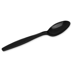 Dixie Individually Wrapped Heavyweight Teaspoons - Black (1000/Carton)