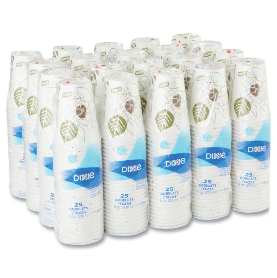 Dixie Pathways 8 oz. Paper Hot Cups (25/Bag, 20 Bags/Carton)