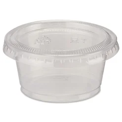 Dixie Plastic Portion Cup Lid Fits 1.5 oz to 2 oz Cups - Clear (2400/Carton)