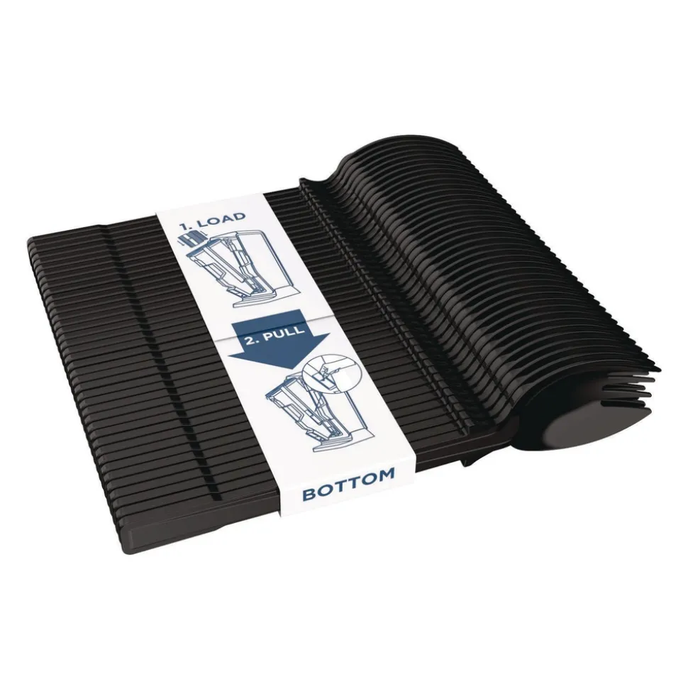 Dixie SmartStock Mediumweight Spork Plastic Tri-Tower Dispensing System Cutlery - Black (960/Carton)