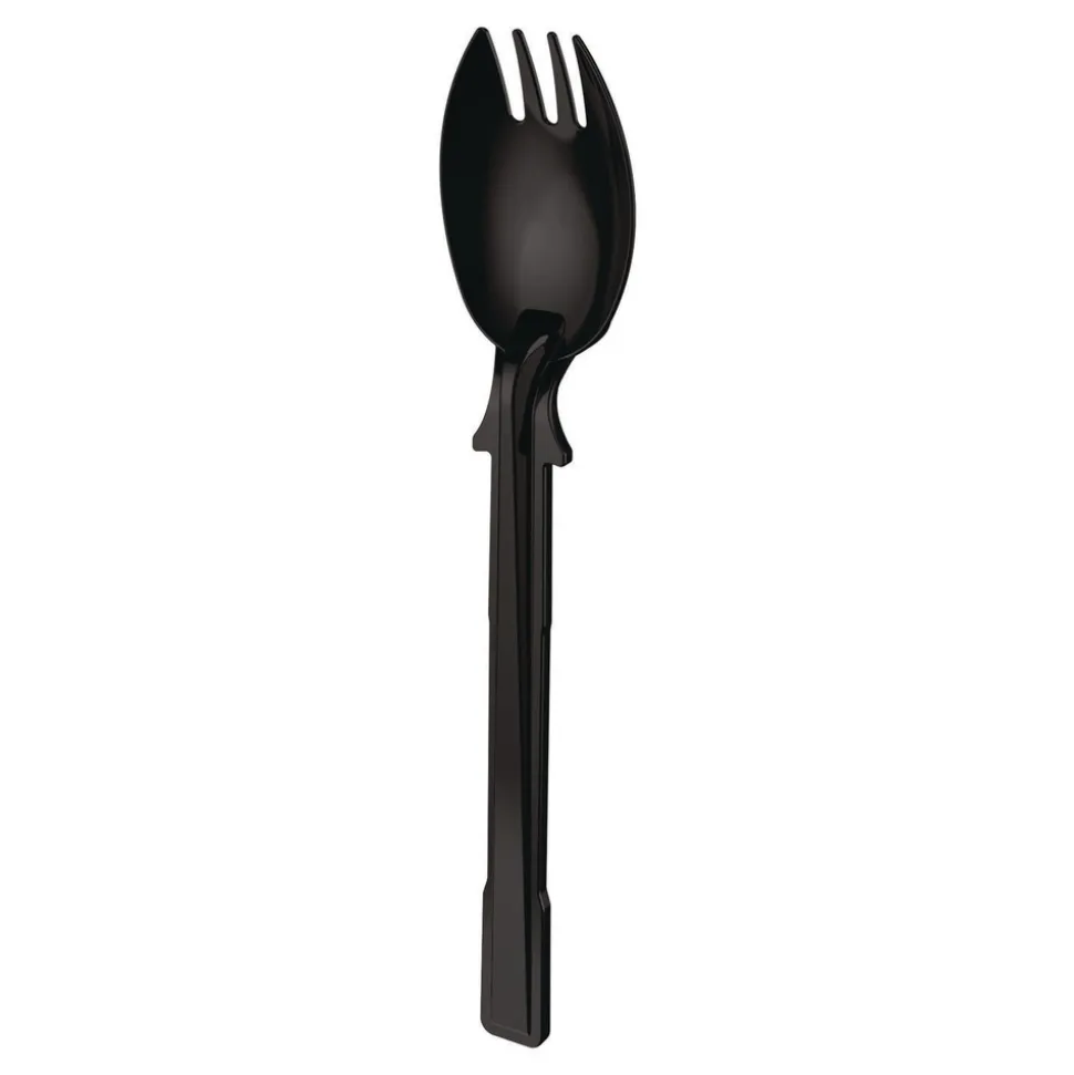 Dixie SmartStock Mediumweight Spork Plastic Tri-Tower Dispensing System Cutlery - Black (960/Carton)