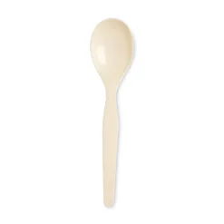Dixie SmartStock Series-O Mediumweight Soup Spoon Plastic Cutlery Refill - Beige (960/Carton)