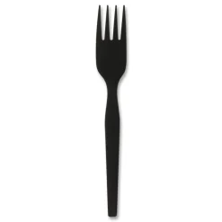Dixie SmartStock Series-O 6 in. Heavyweight Plastic Cutlery Forks Refill - Black (40/Pack, 24 Packs/Carton)