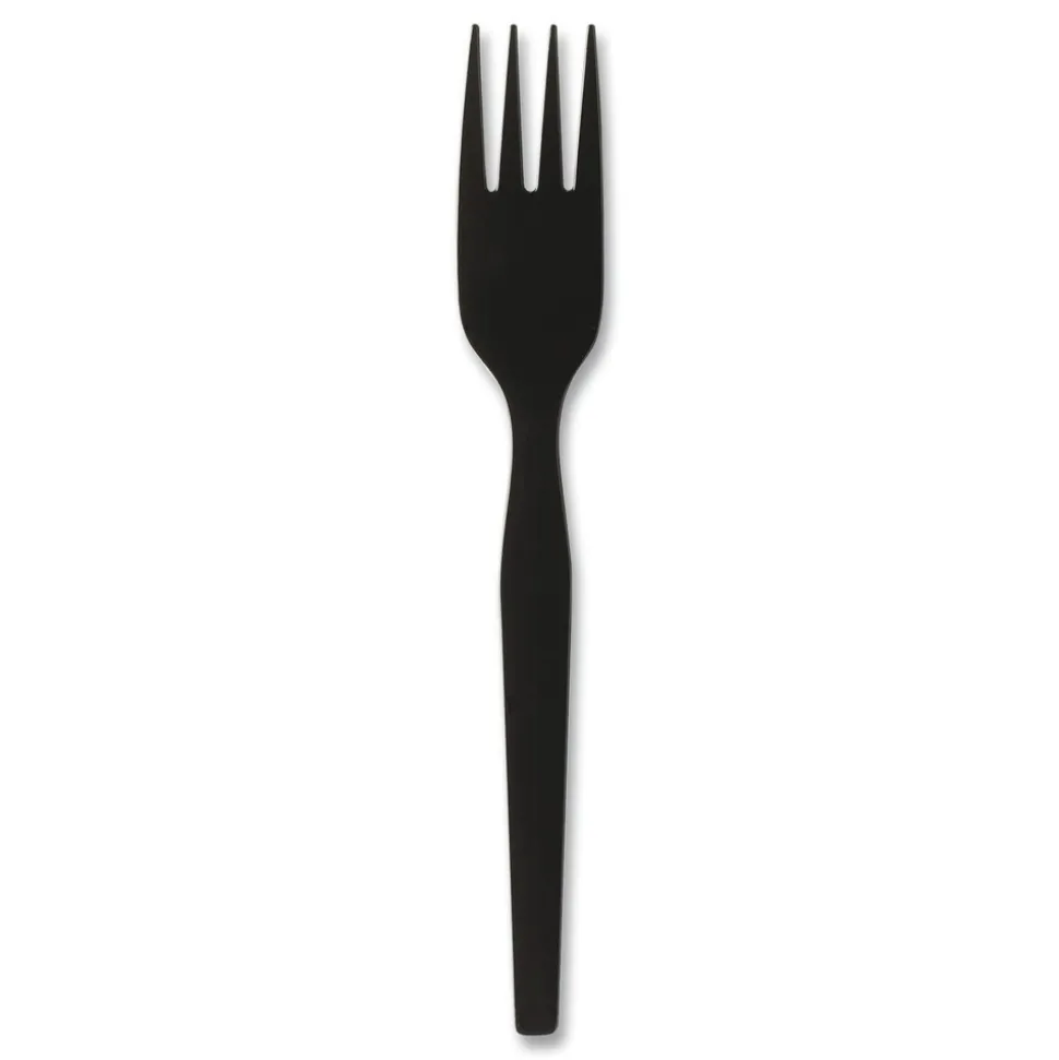 Dixie SmartStock Series-O 6 in. Heavyweight Plastic Cutlery Forks Refill - Black (40/Pack, 24 Packs/Carton)
