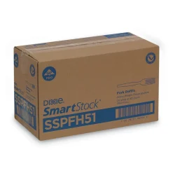 Dixie SmartStock Series-O 6 in. Heavyweight Plastic Cutlery Forks Refill - Black (40/Pack, 24 Packs/Carton)