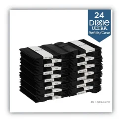 Dixie SmartStock Series-O 6 in. Heavyweight Plastic Cutlery Forks Refill - Black (40/Pack, 24 Packs/Carton)