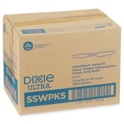 Dixie SmartStock Wrapped Heavyweight Cutlery Knives Refill - Black (960/Carton)