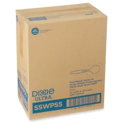 Dixie SmartStock Wrapped Heavyweight Cutlery Soup Spoos Refill - Black (960/Carton)