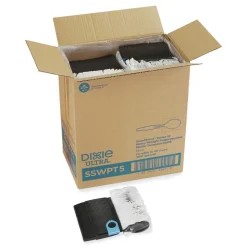 Dixie SmartStock Wrapped Heavyweight Cutlery Teaspoons Refill - Black (960/Carton)