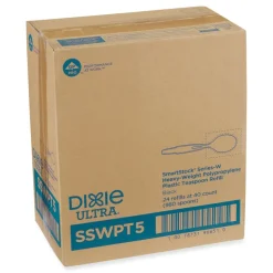 Dixie SmartStock Wrapped Heavyweight Cutlery Teaspoons Refill - Black (960/Carton)
