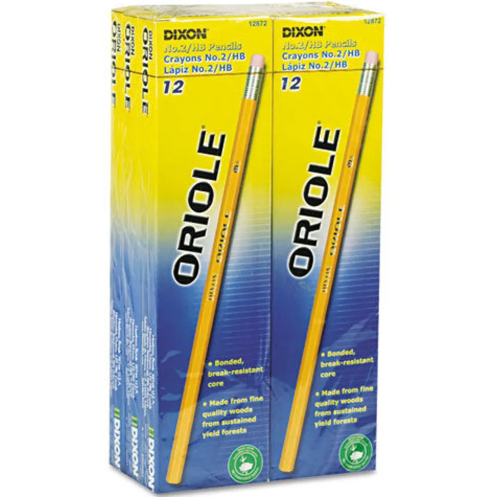 Dixon Oriole HB (No. 2) Pencil Value Pack - Black Lead/Yellow Barrel (72/Pack)