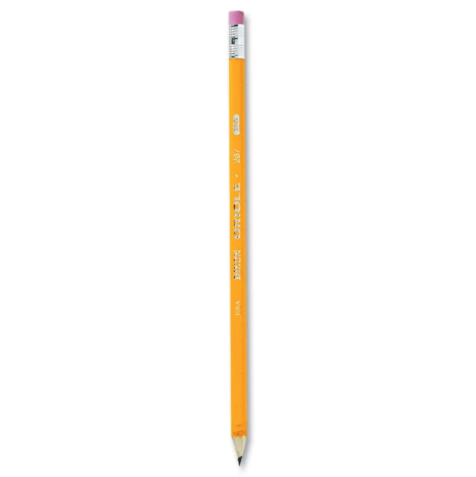 Dixon Oriole HB (No. 2) Presharpened Pencils - Black Lead/Yellow Barrel (1-Dozen)