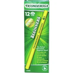 Dixon Ticonderoga Beginners HB (#2) Woodcase Pencil with Microban - Black Lead/Yellow Barrel (1-Dozen)