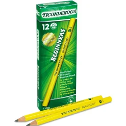 Dixon Ticonderoga Beginners HB (#2) Woodcase Pencil with Microban - Black Lead/Yellow Barrel (1-Dozen)
