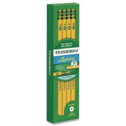 Dixon Ticonderoga Laddie HB (#2) Woodcase Pencil with Microban - Black Lead/Yellow Barrel (12/Pack)