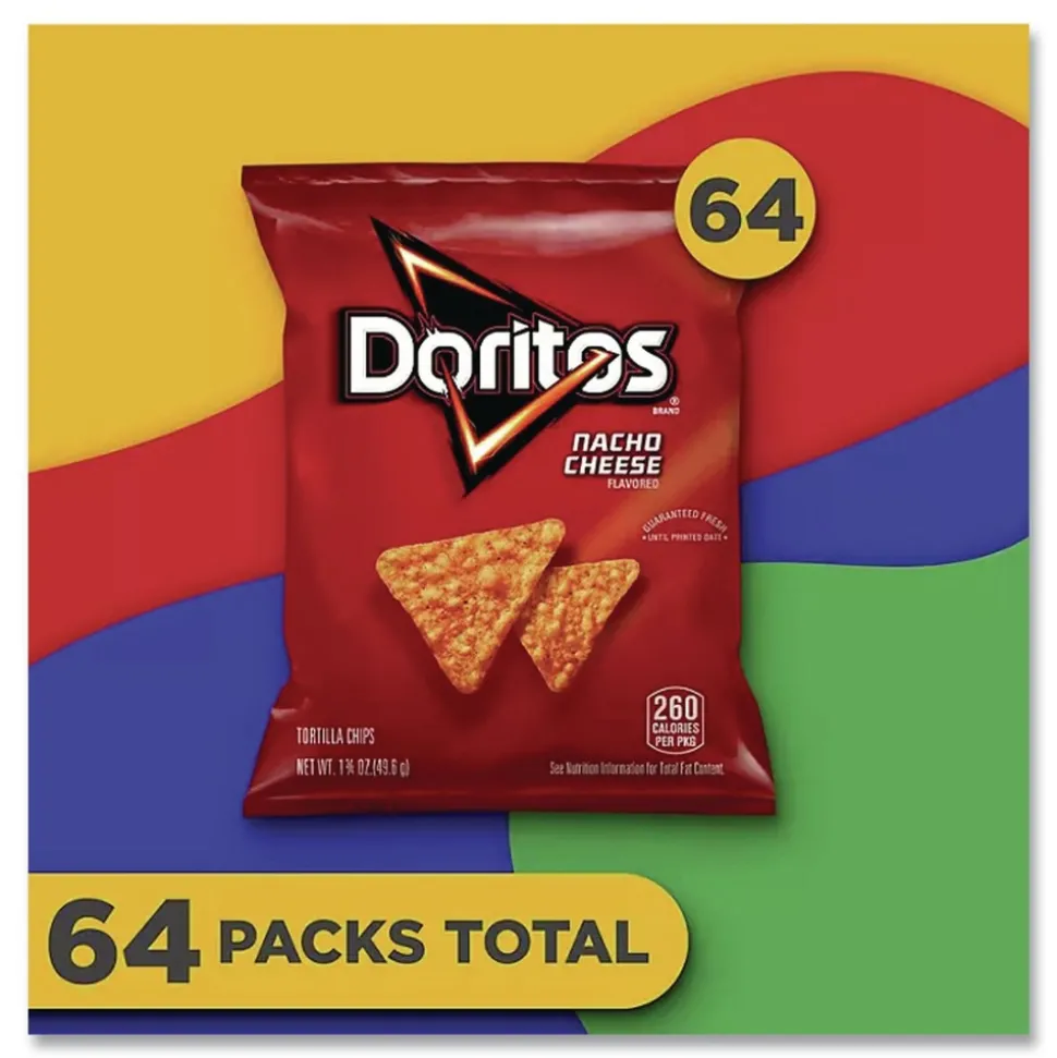 Doritos 1.75 oz Tortilla Chips Bag - Nacho Cheese (64/Carton)