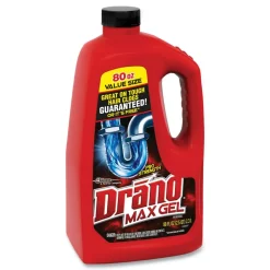 Drano 80 oz. Bottle Max Gel Clog Remover - Bleach Scent (6/Carton)