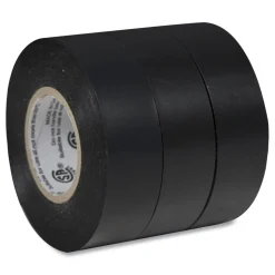 Duck 0.75 in. x 50 ft. 1 in. Core Pro Electrical Tape - Black (3/Pack)