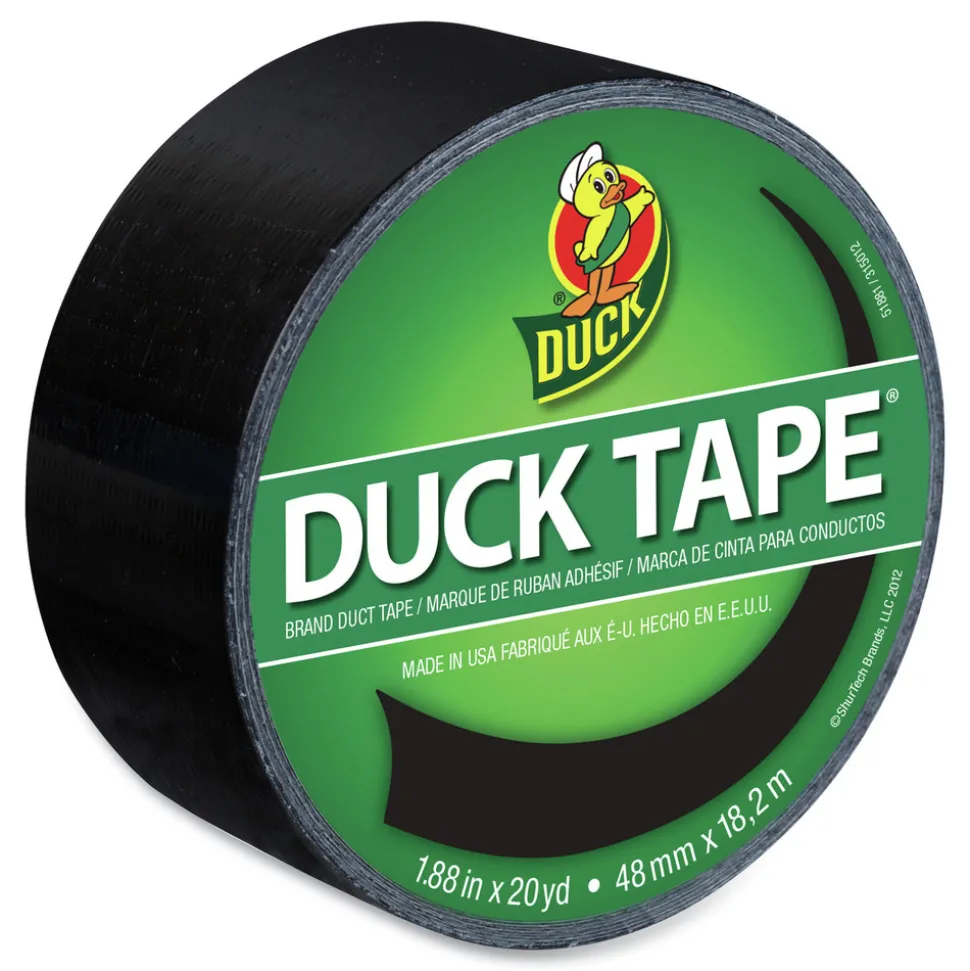 Duck 1.88 in. x 20 yards 3 in. Core Colored Duct Tape - Black (1-Roll)